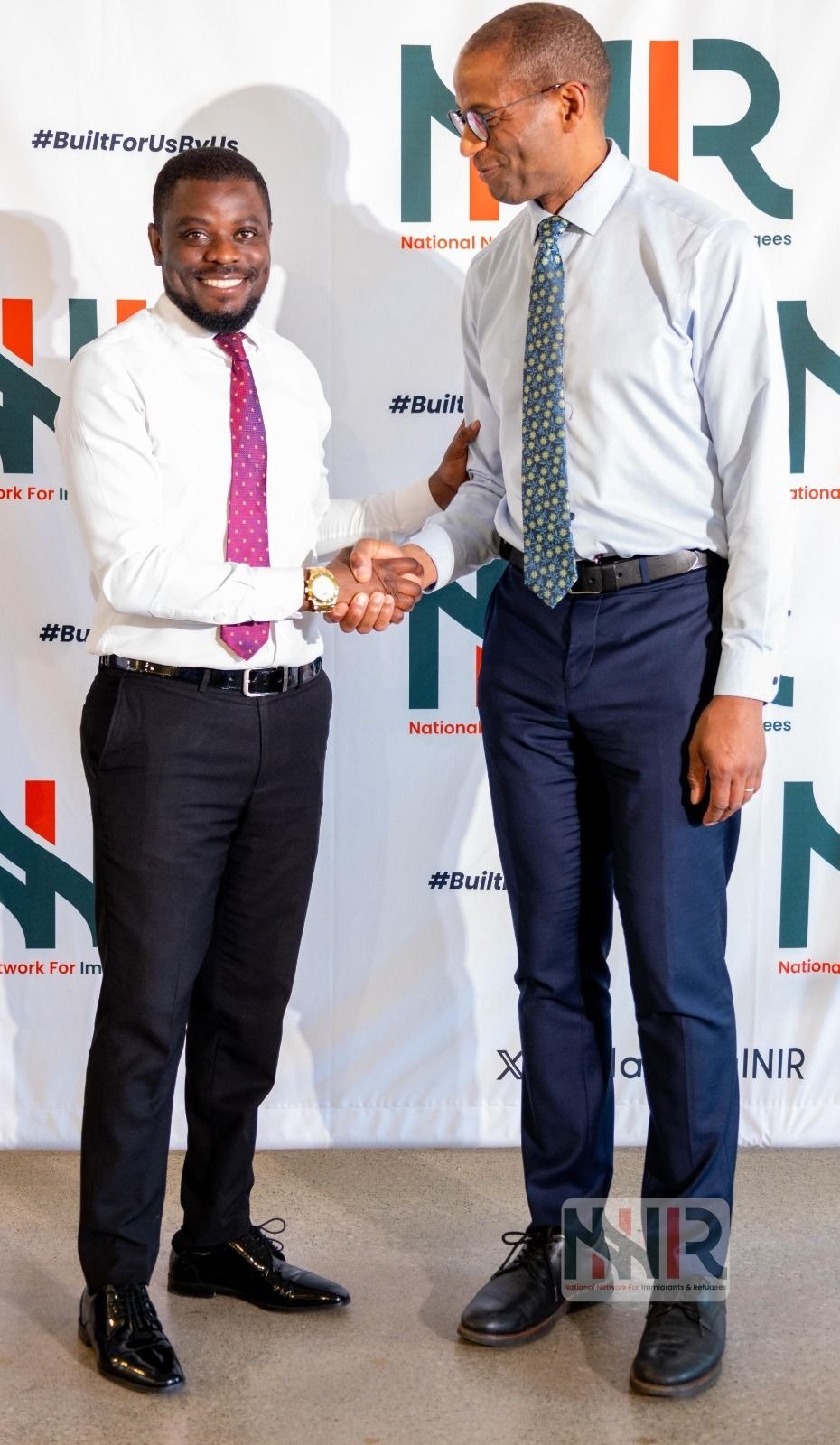 Alex Ahabwe with a former Speaker of Parliament